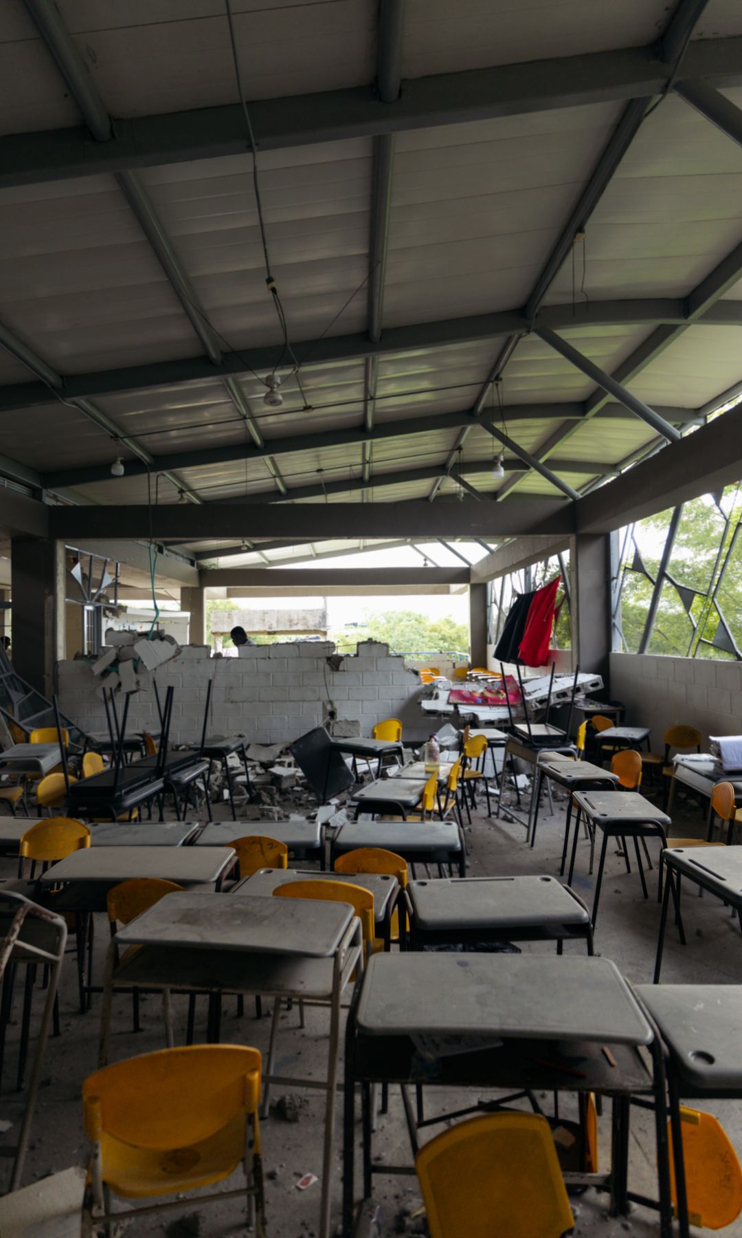 Nearly 200 schools in the department were reportedly damaged, while approximately 40 were completely destroyed.