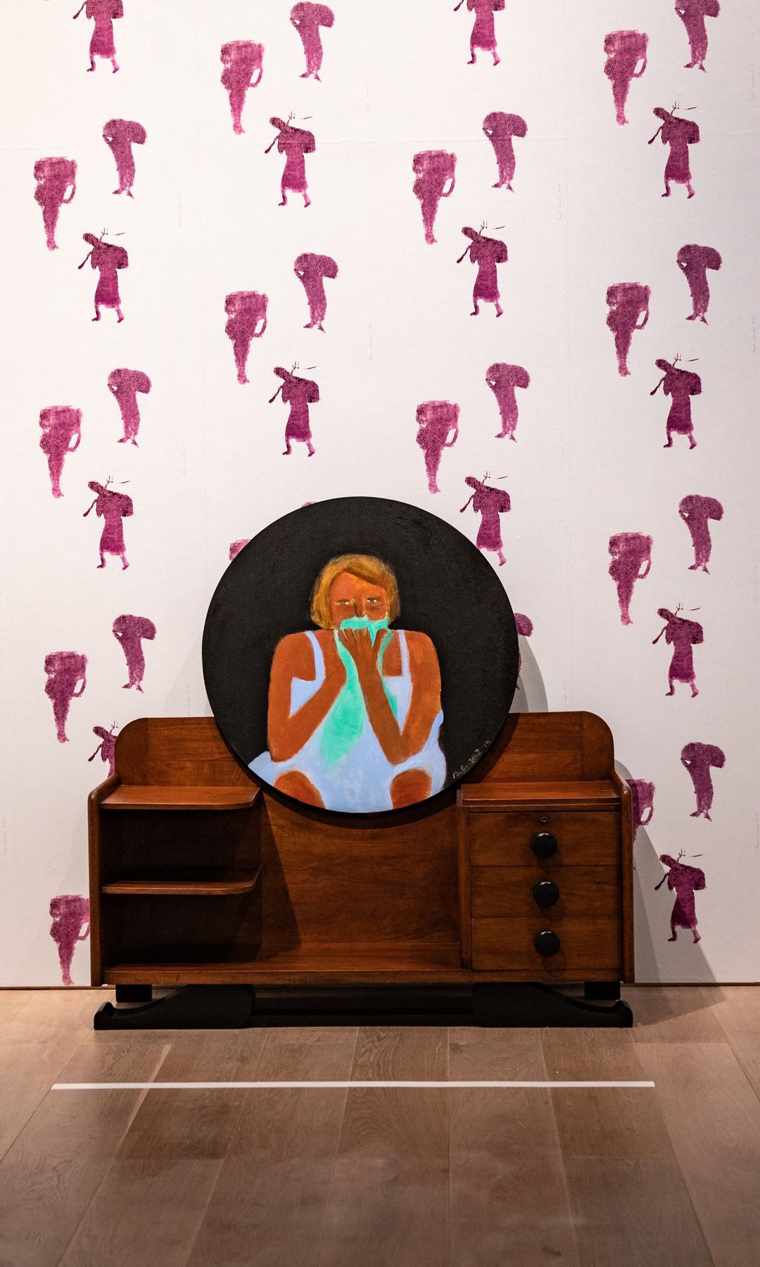 "Ante el duelo" by Beatriz Gonzalez during a media preview of "Another Energy: Power to Continue Challenging - 16 Women Artists from around the World" at Mori Art Museum in Tokyo on April 21, 2021. 