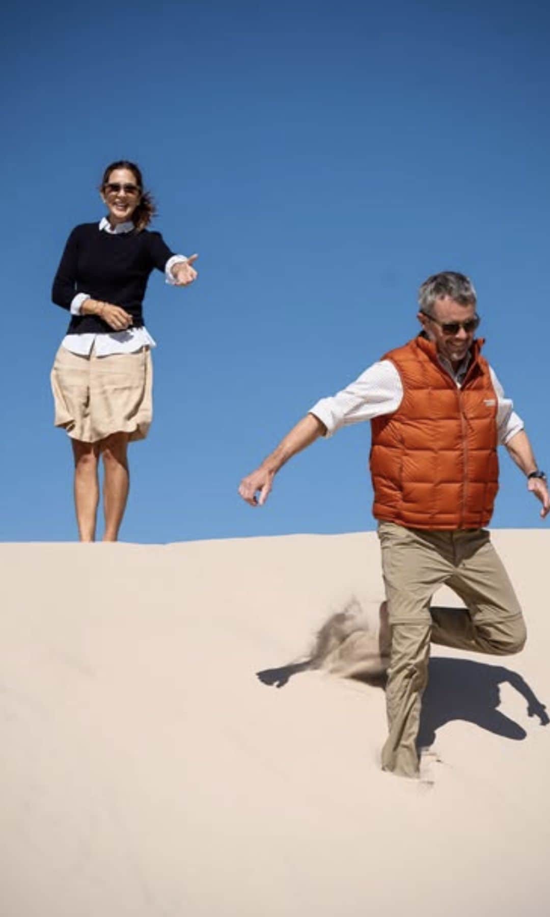 Frederik and Mary of Denmark enjoy the dunes that link them to King Felipe and Letizia