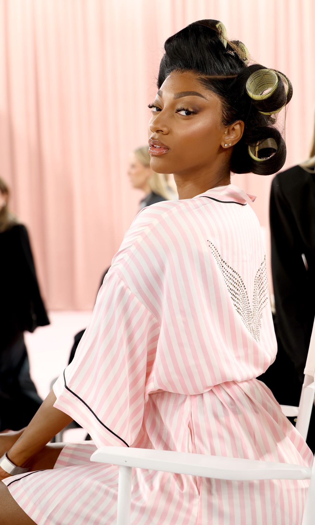 Angel Reese backstage at the Victoria's Secret Fashion Show
