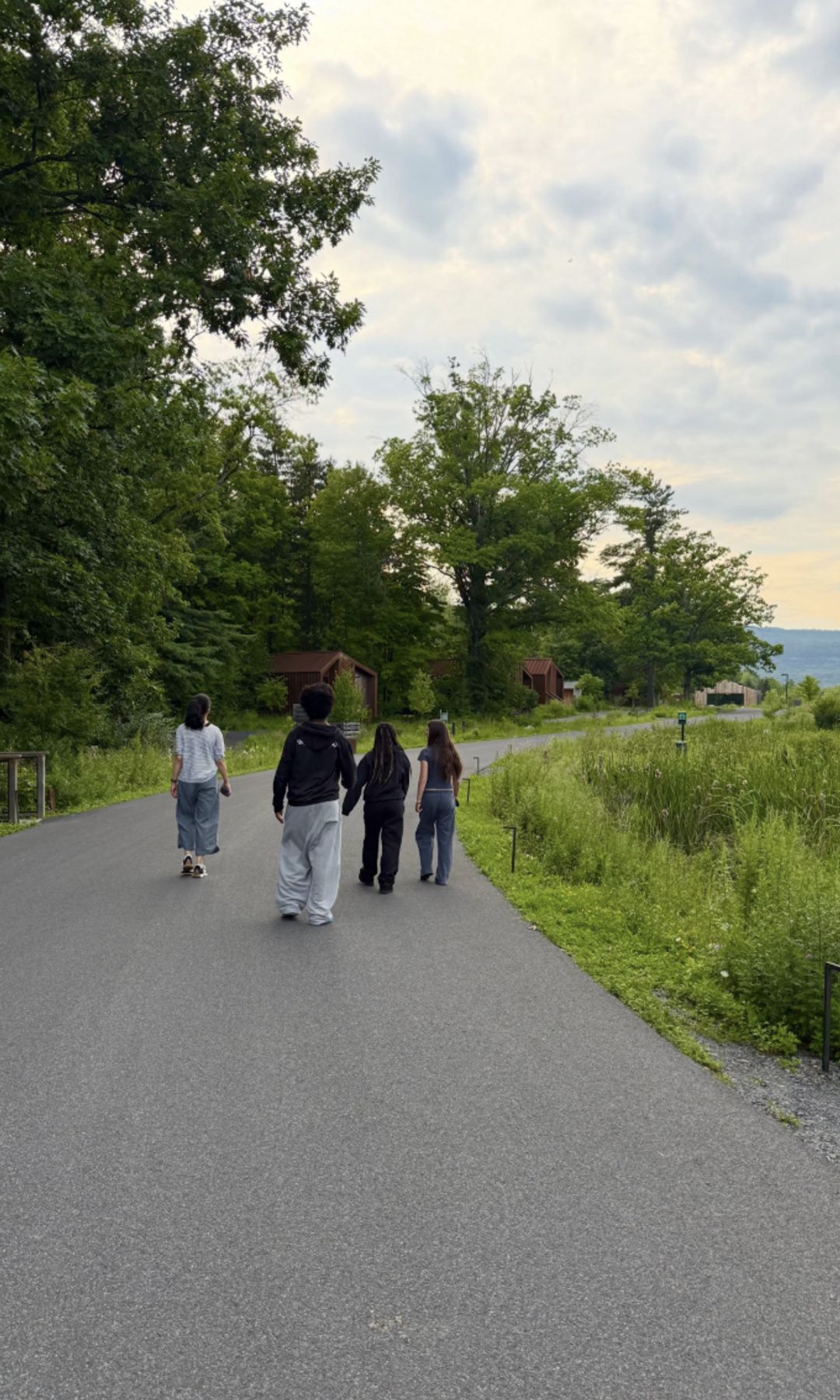 Sandra Bullock shared a photo of her kids on a walk