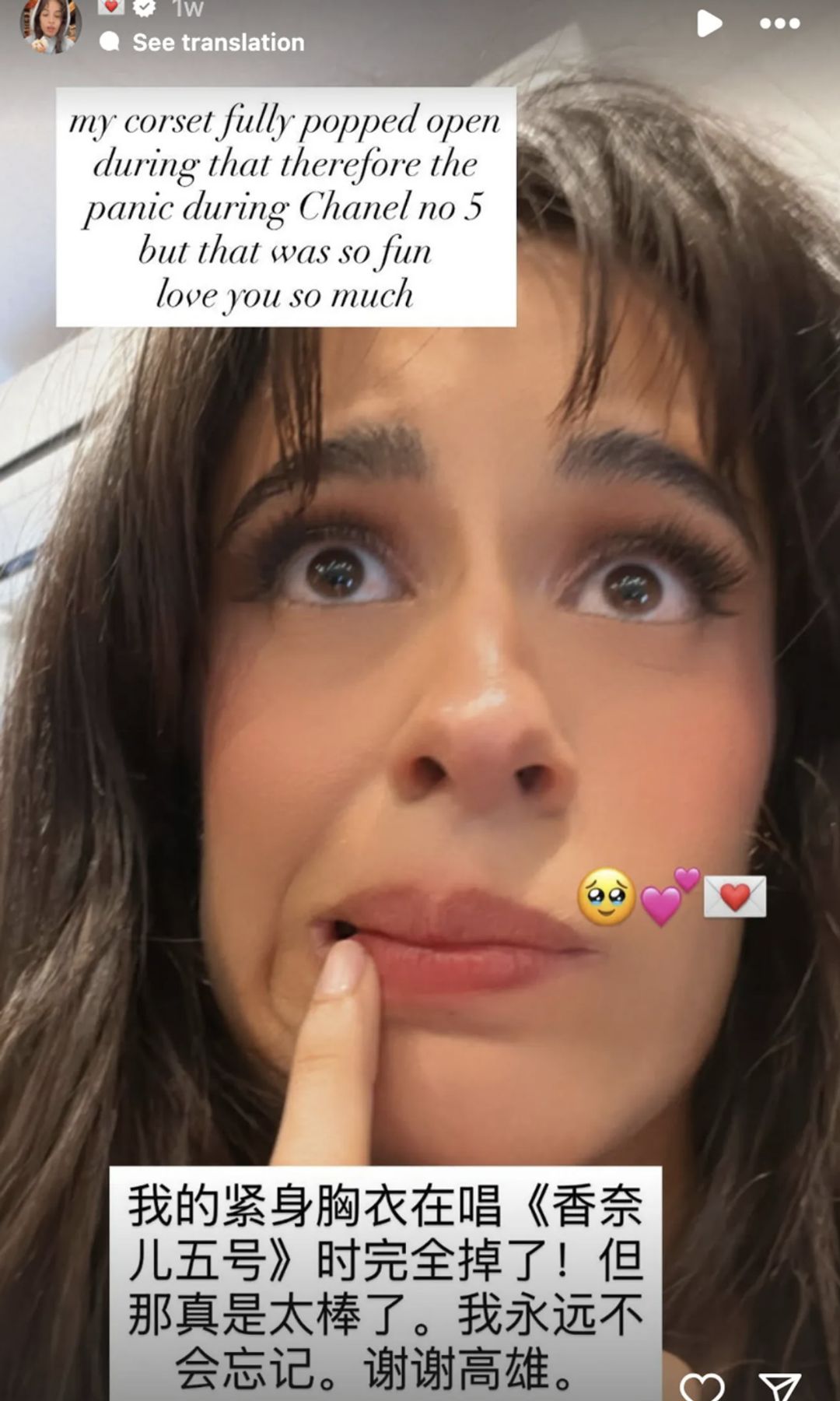 Camila Cabello's candid reaction to wardrobe malfunction during live performance