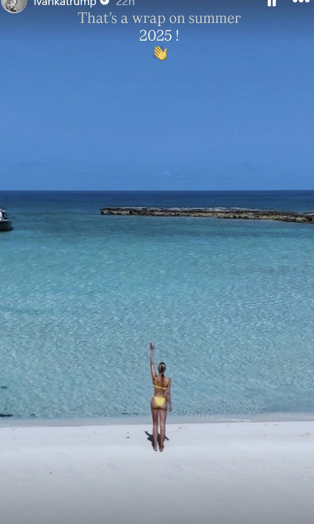 In photos shared on her stories and grid, Ivanka shared a look at her family vacation to the Bahamas