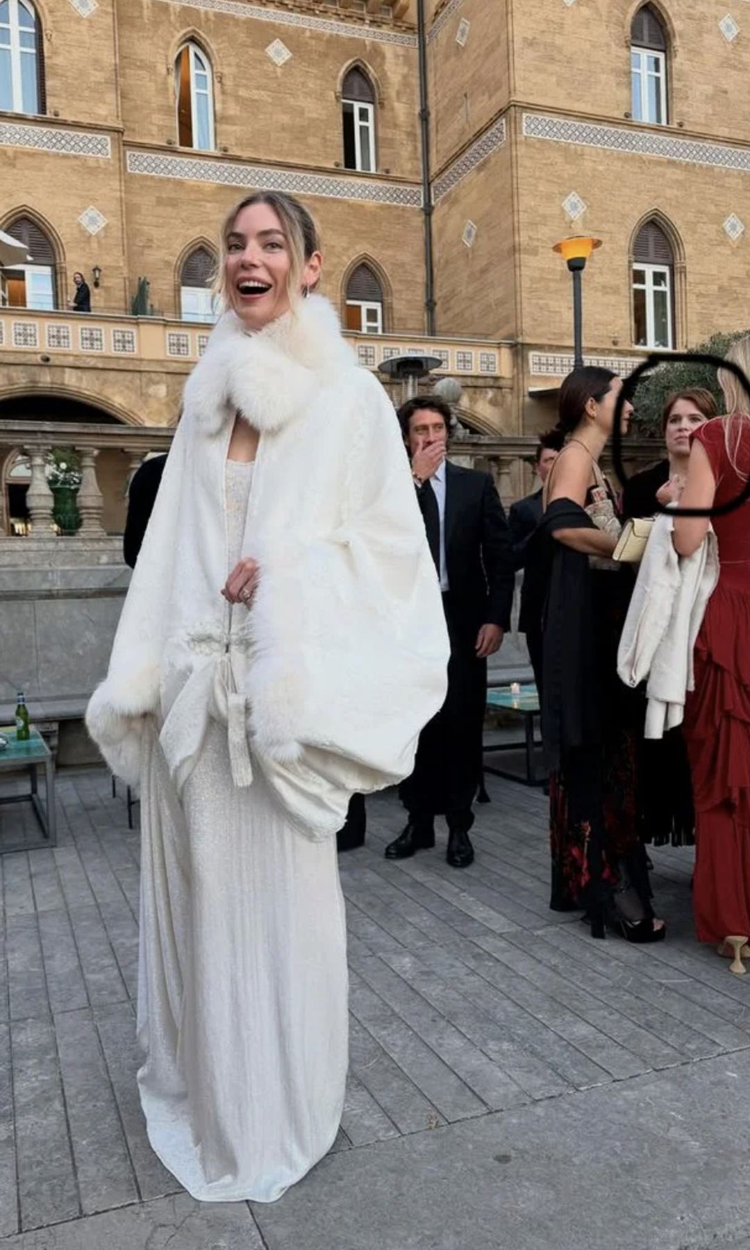 Princess Eugenie appeared in the background of one of the wedding guests photos