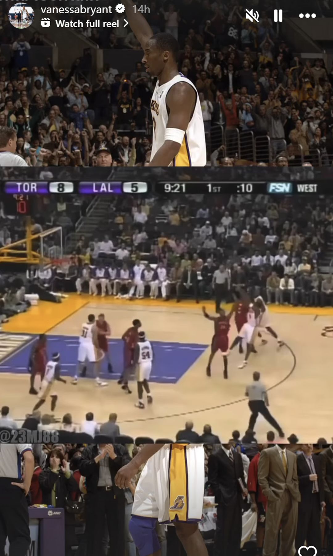 Vanessa shared stories of Kobe's historic performance