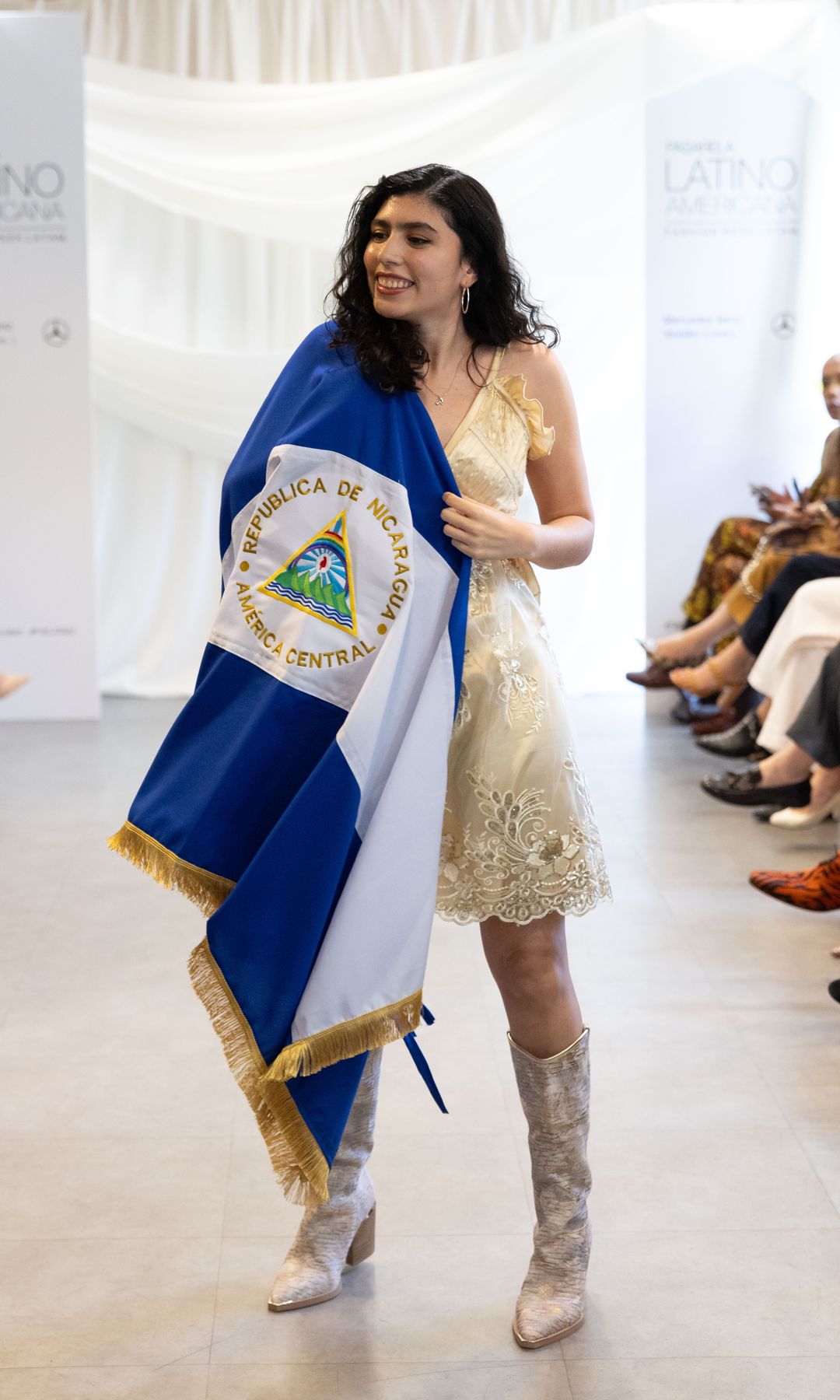 Designers Pamela and Fernando Acosta, Paulina Luna, and Anielka Monge headlined a high-glamour showcase in the heart of the Spanish capital’s Golden Mile.