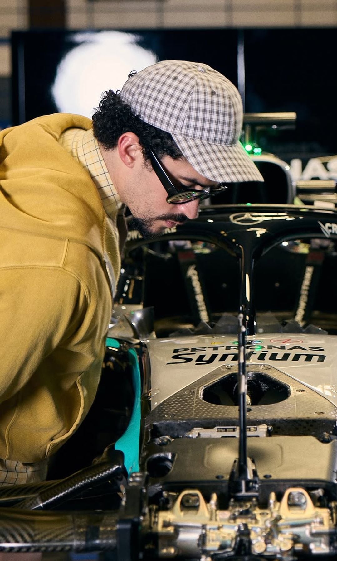 Bad Bunny style during the Formula 1 demo in Puerto Rico