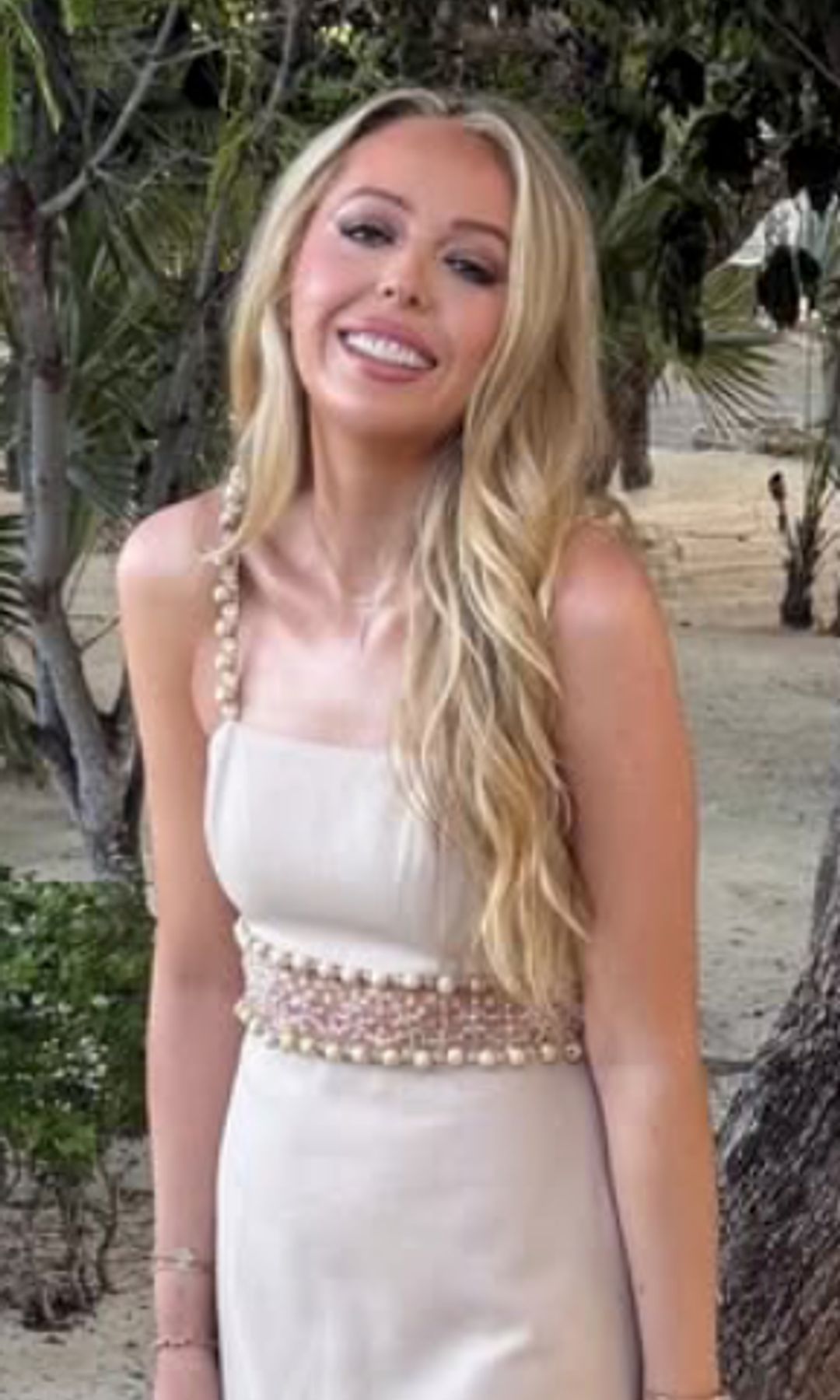 Tiffany Trump poses in romantic white mini look during Ibiza getaway with longtime best friend