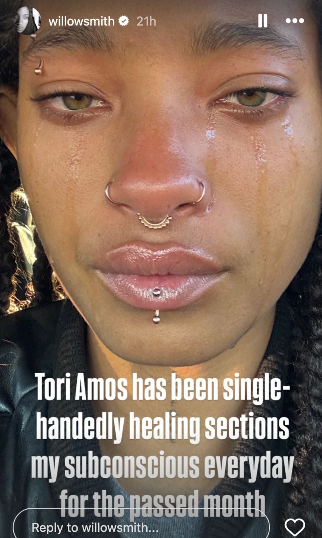 Willow Smith shared her love for Tori Amos in a recent Instagram post