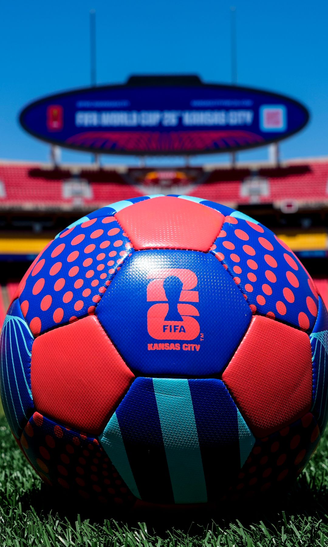  A detailed view of a ball on the pitch at Arrowhead Stadium ahead of the 2026 World Cup at Kansas City Stadium on May 11, 2026 in Kansas City, Missouri. (Photo by Jay Biggerstaff/Getty Images)