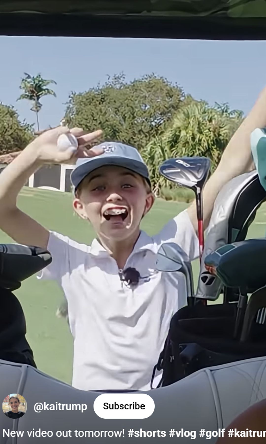 Chloe Trump is seen playing golf with her siblings