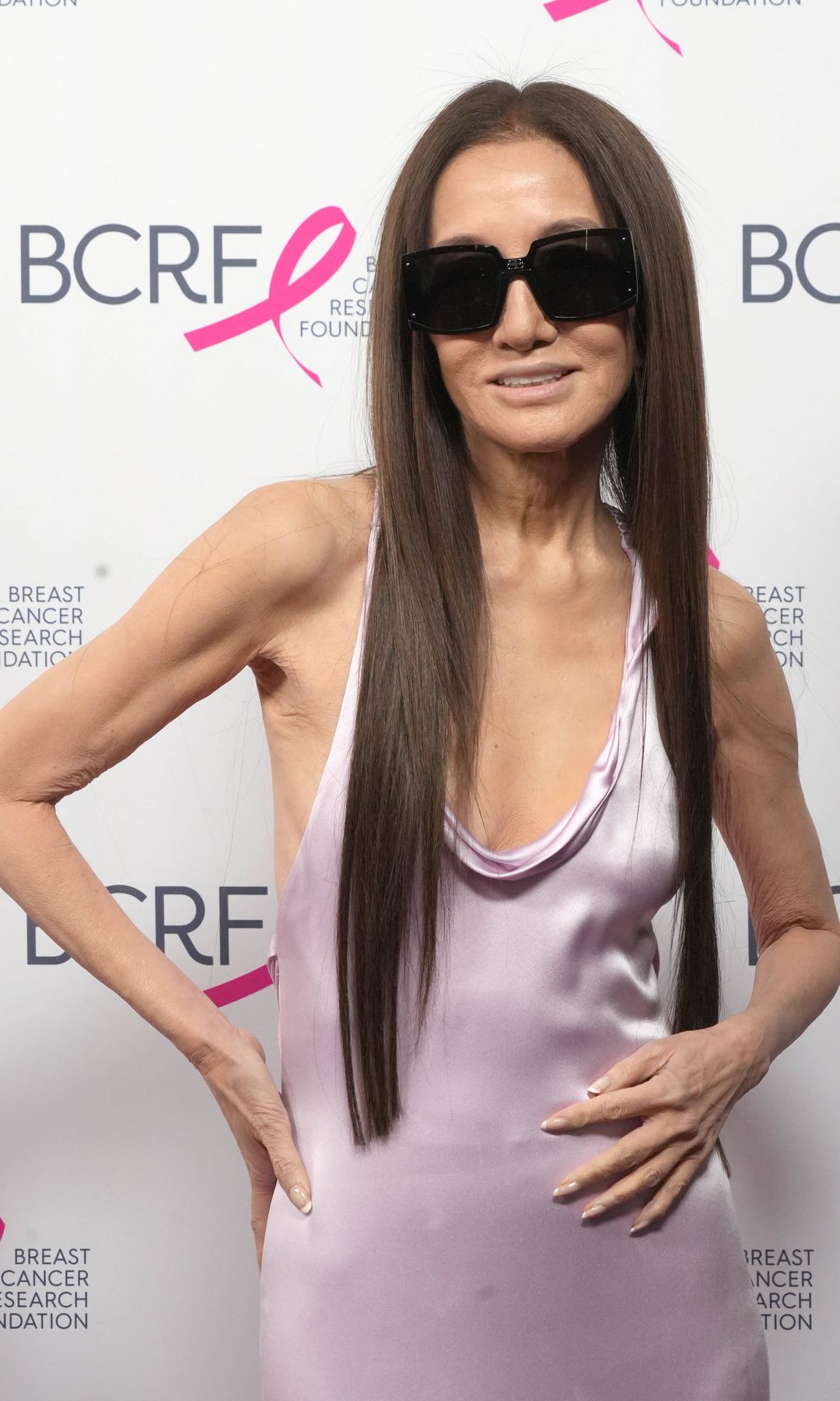 Vera Wang turns heads in silky blush gown days after dramatic Met Gala look