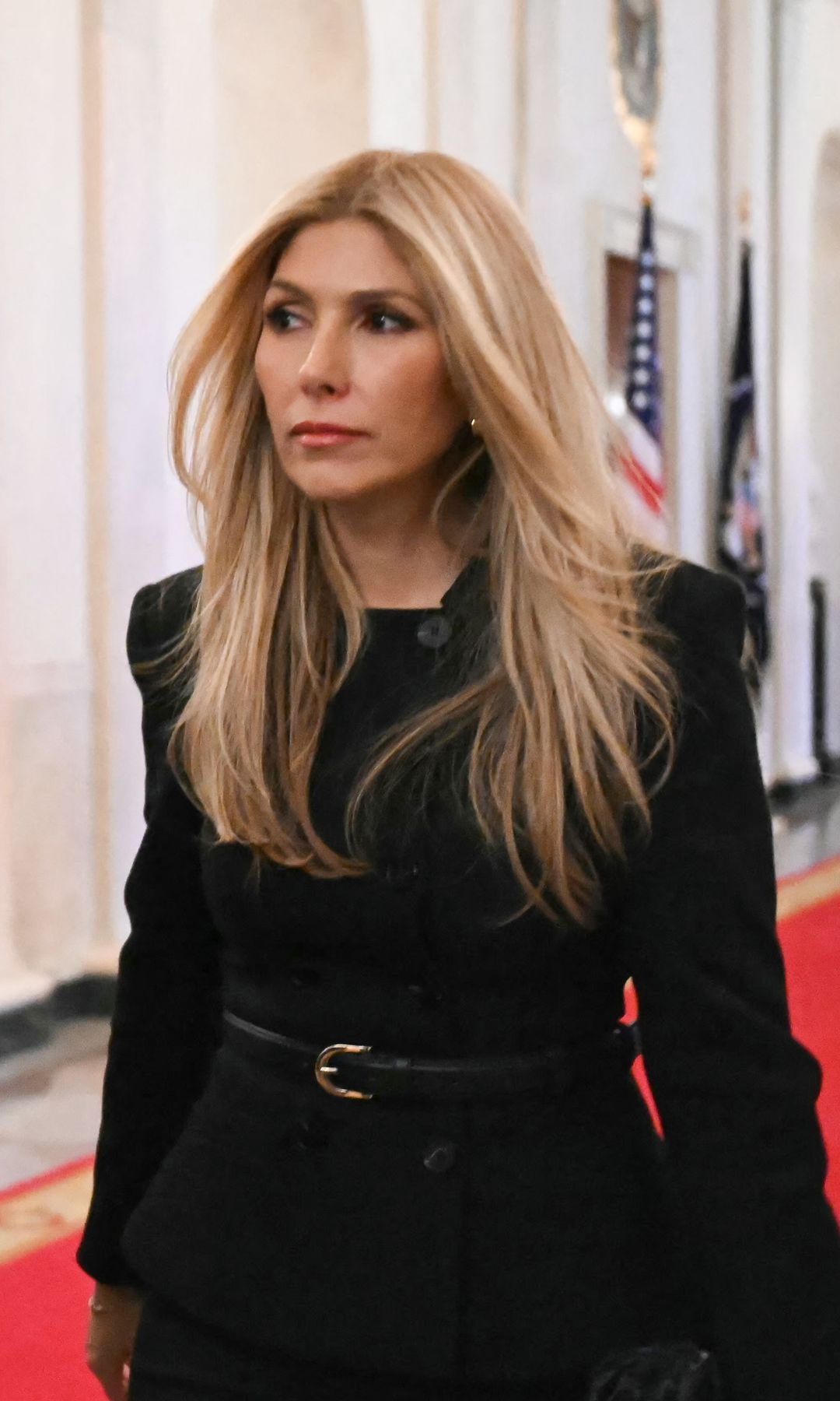 Marco Rubio’s wife Jeanette Dousdebes Rubio finds a modern twist on strict Vatican dress codes in sleek black midi dress