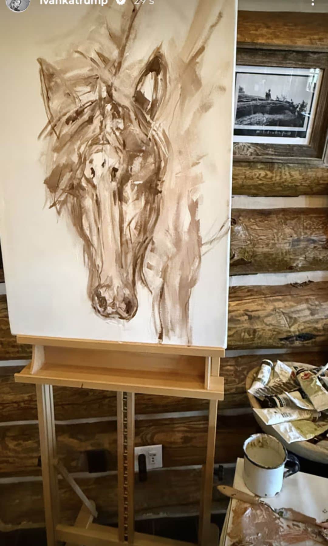 Trump shared a photo of a painting that appears to be made by her