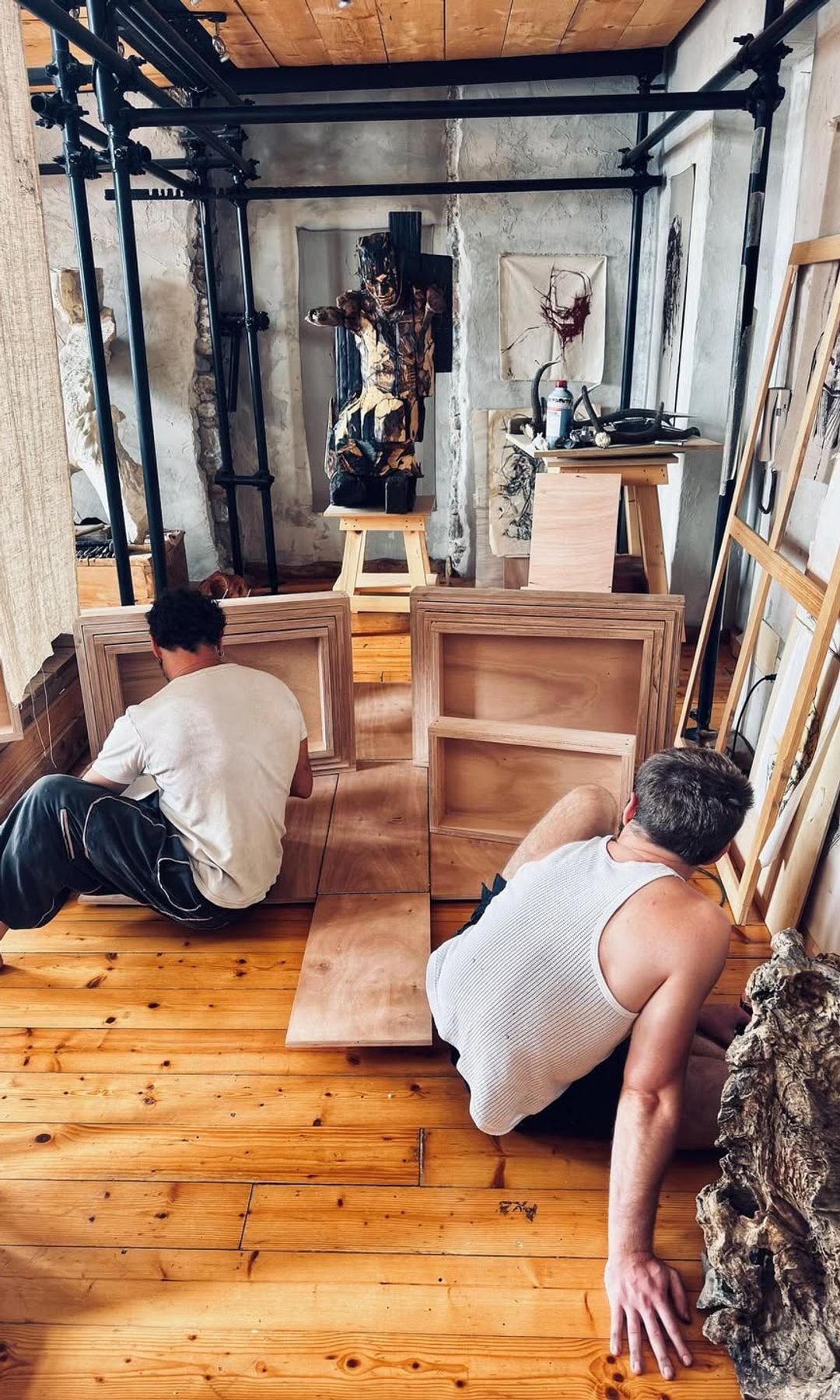 Rocco shared photos of the art studio where he spent the summer