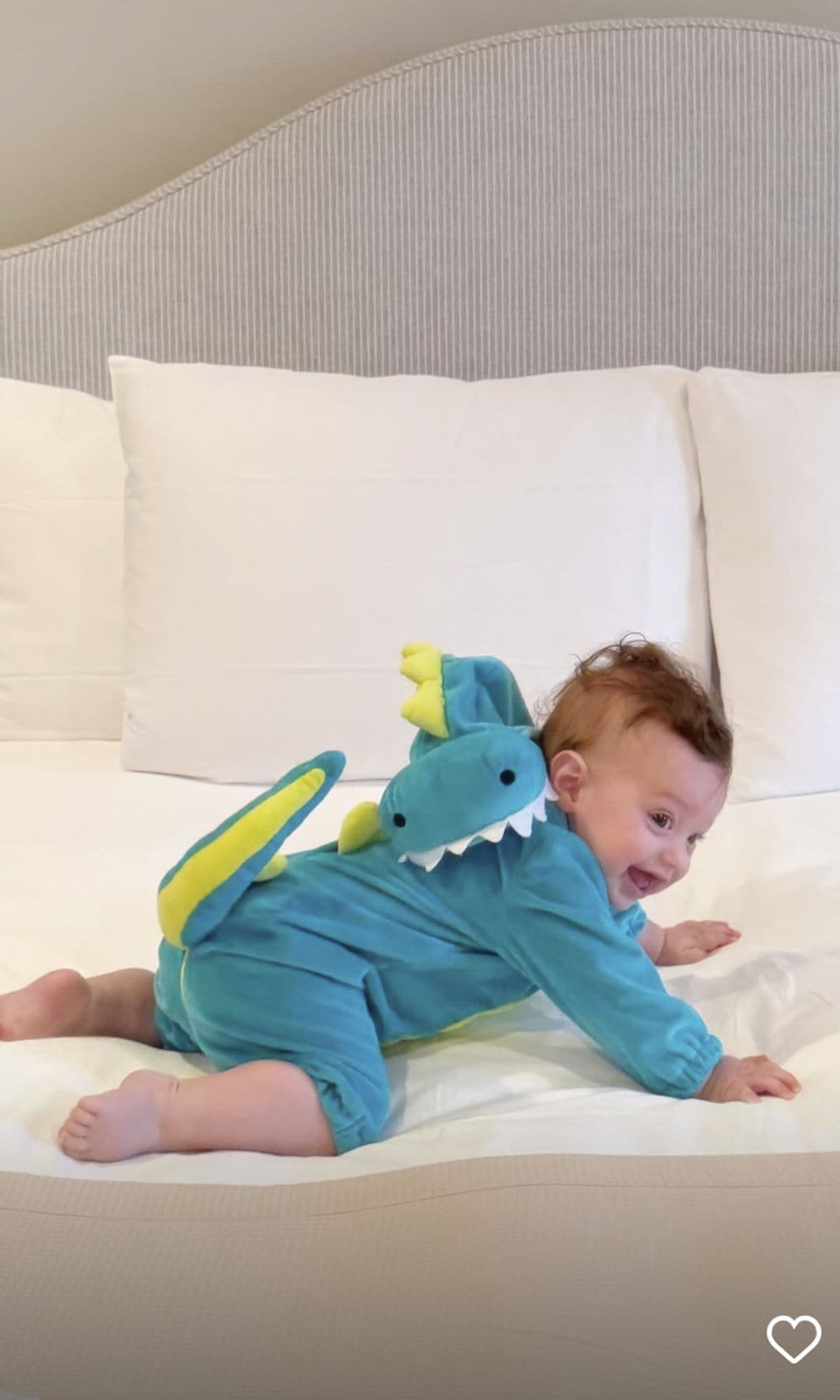 Alexander wore an adorable dinosaur onesie