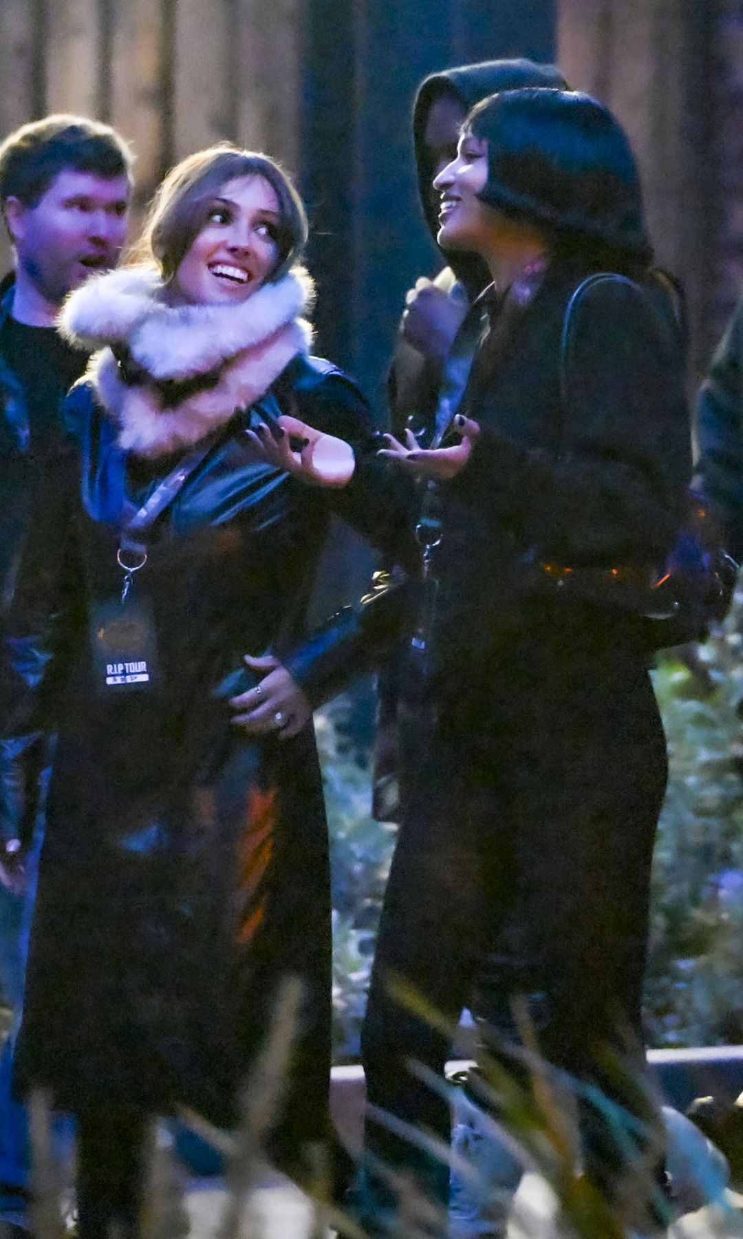 Censori was photographed laughing with a friend