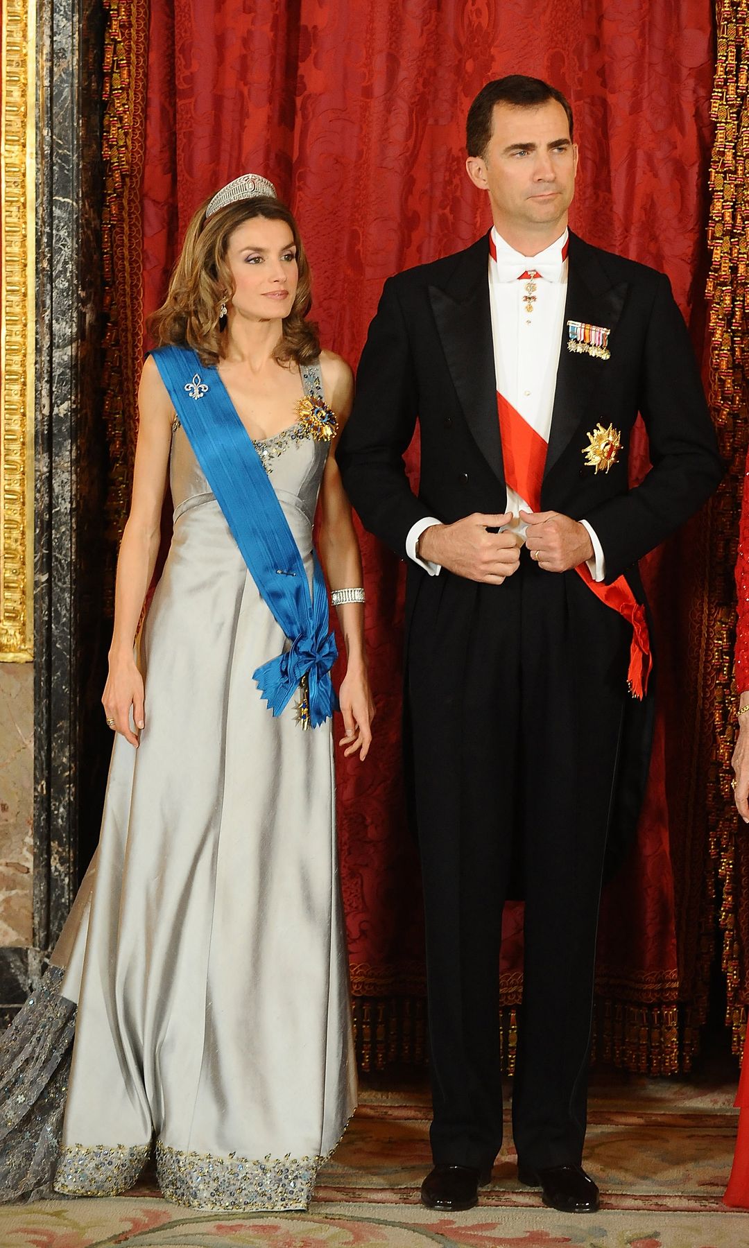 Prince Felipe of Spain and Princess Letizia of Spain attend a Gala Dinner honouring French President Nicolas Sarkozy,