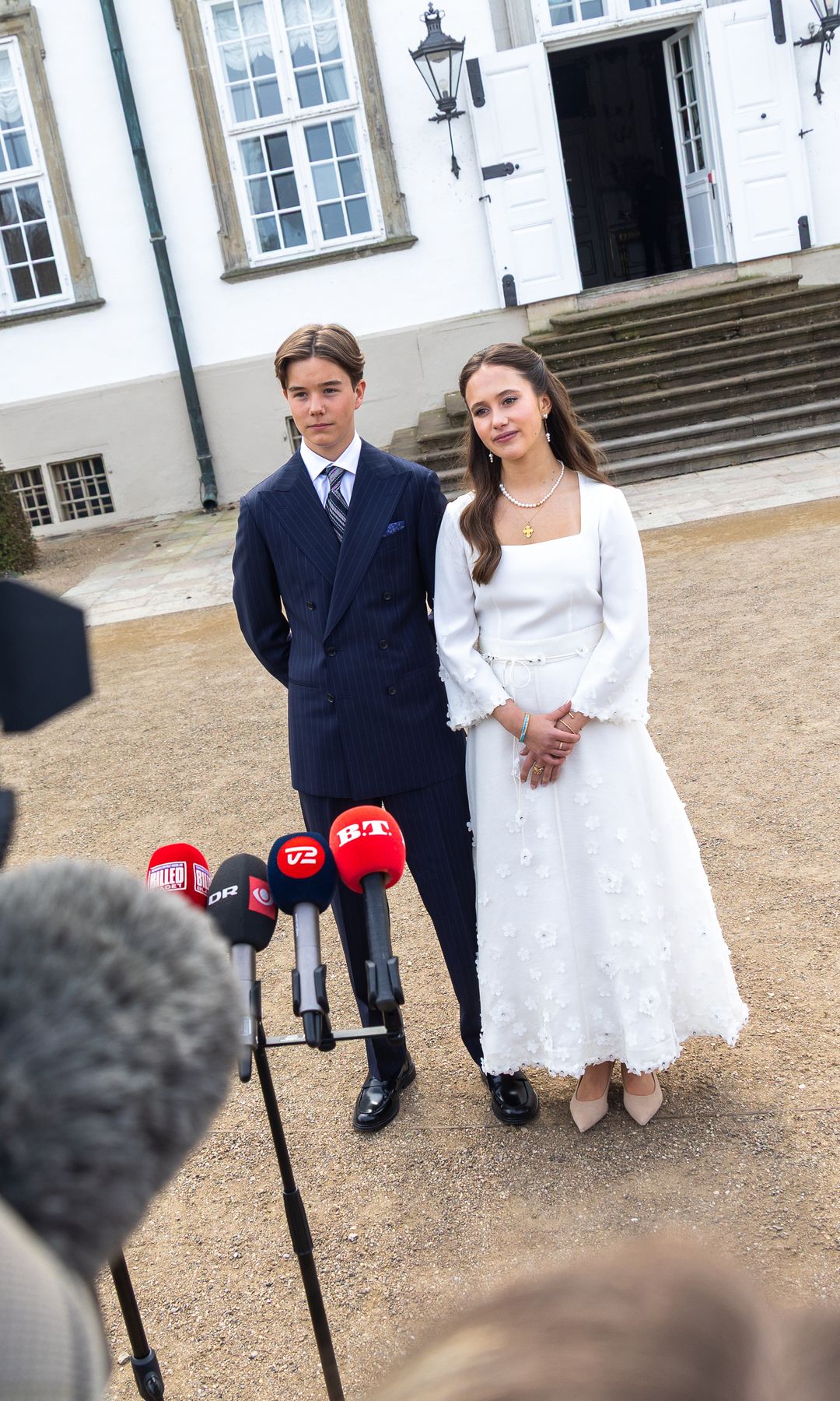 Prince Vincent of Denmark and Princess Josephine of Denmark after their confirmation.