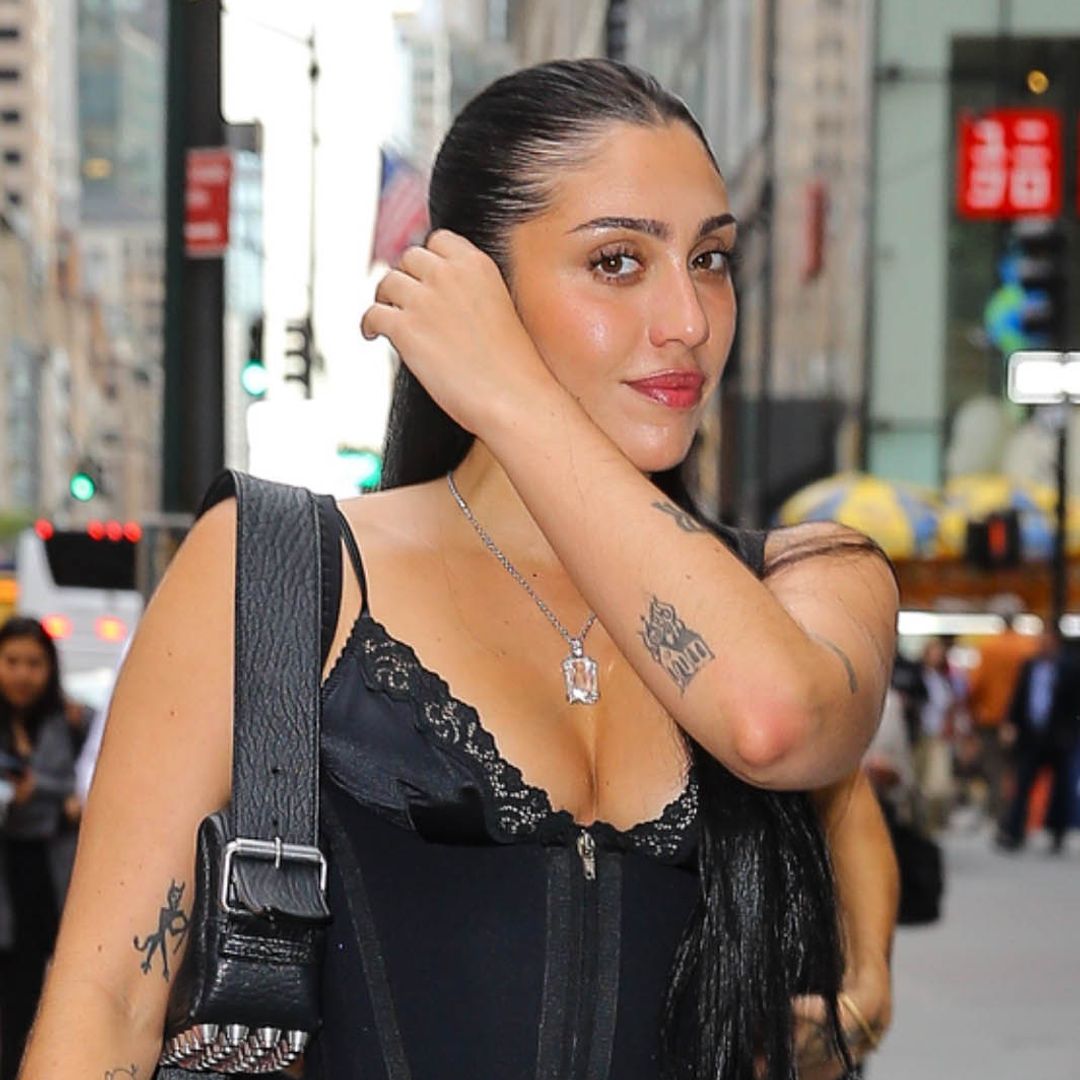 Lourdes Leon turns heads in daring lace corset and leather look in NYC