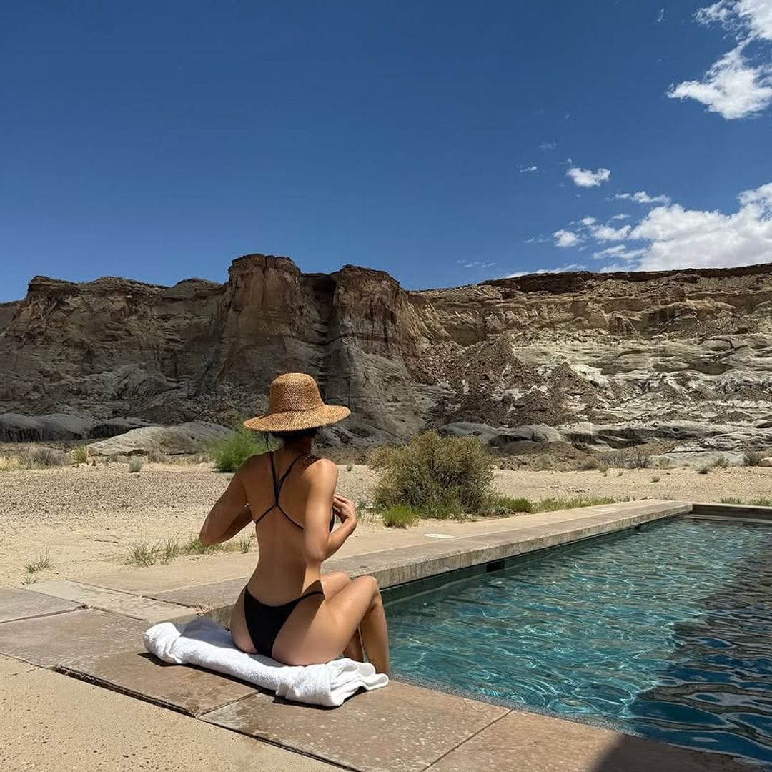 Kendall Jenner stuns in a bikini during a strawberry moon desert getaway