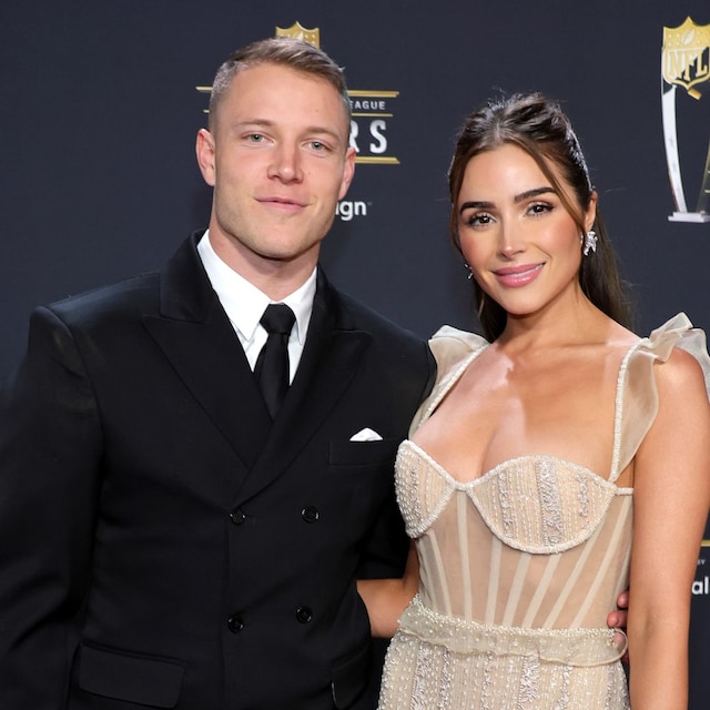 Christian McCaffrey and Olivia Culpo attend the 12th annual NFL Honors at Symphony Hall on February 09, 2023 in Phoenix, Arizona. 