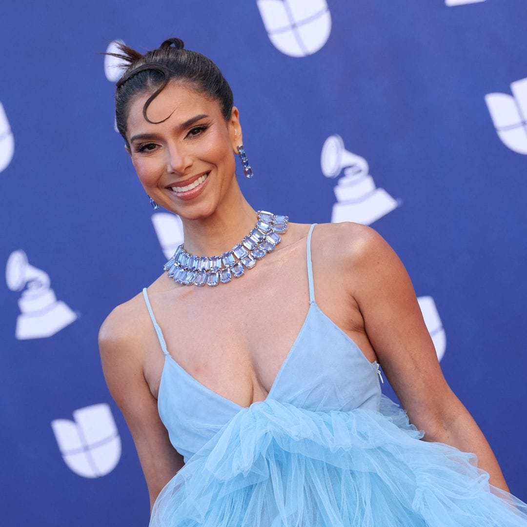 Roselyn Sánchez stuns in semi-sheer blue gown and diamond jewelry at the Latin Grammys 2025