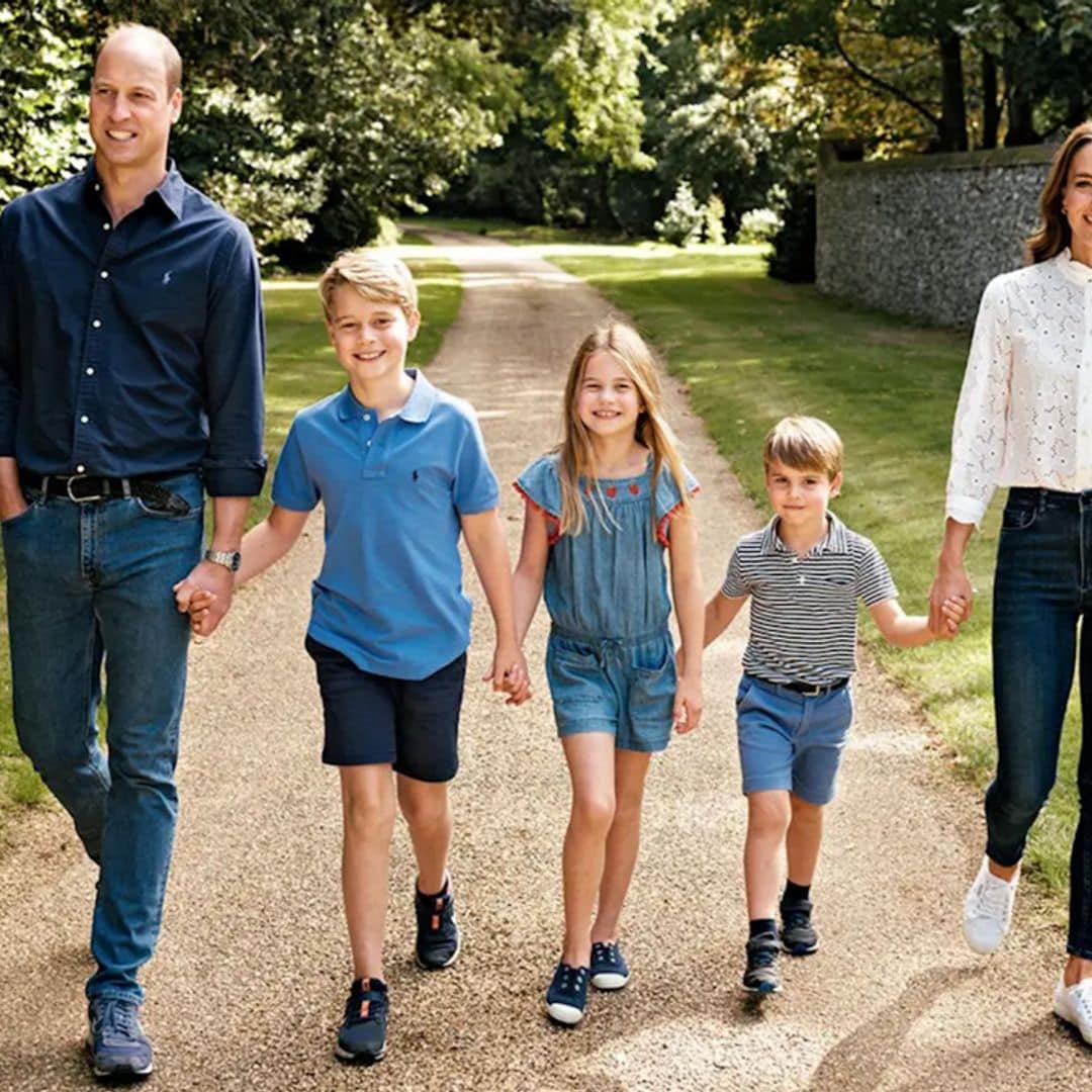 The Prince and Princess of Wales pose with kids in matching denim for 2022 Christmas card
