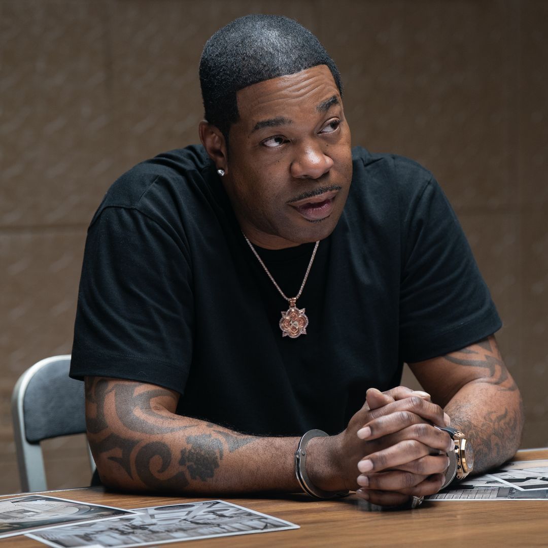 Busta Rhymes as a bank robber in The Naked Gun from Paramount Pictures. 