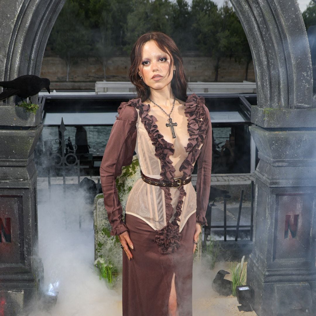Jenna Ortega channels gothic siren at Wednesday's Beach Club in Paris