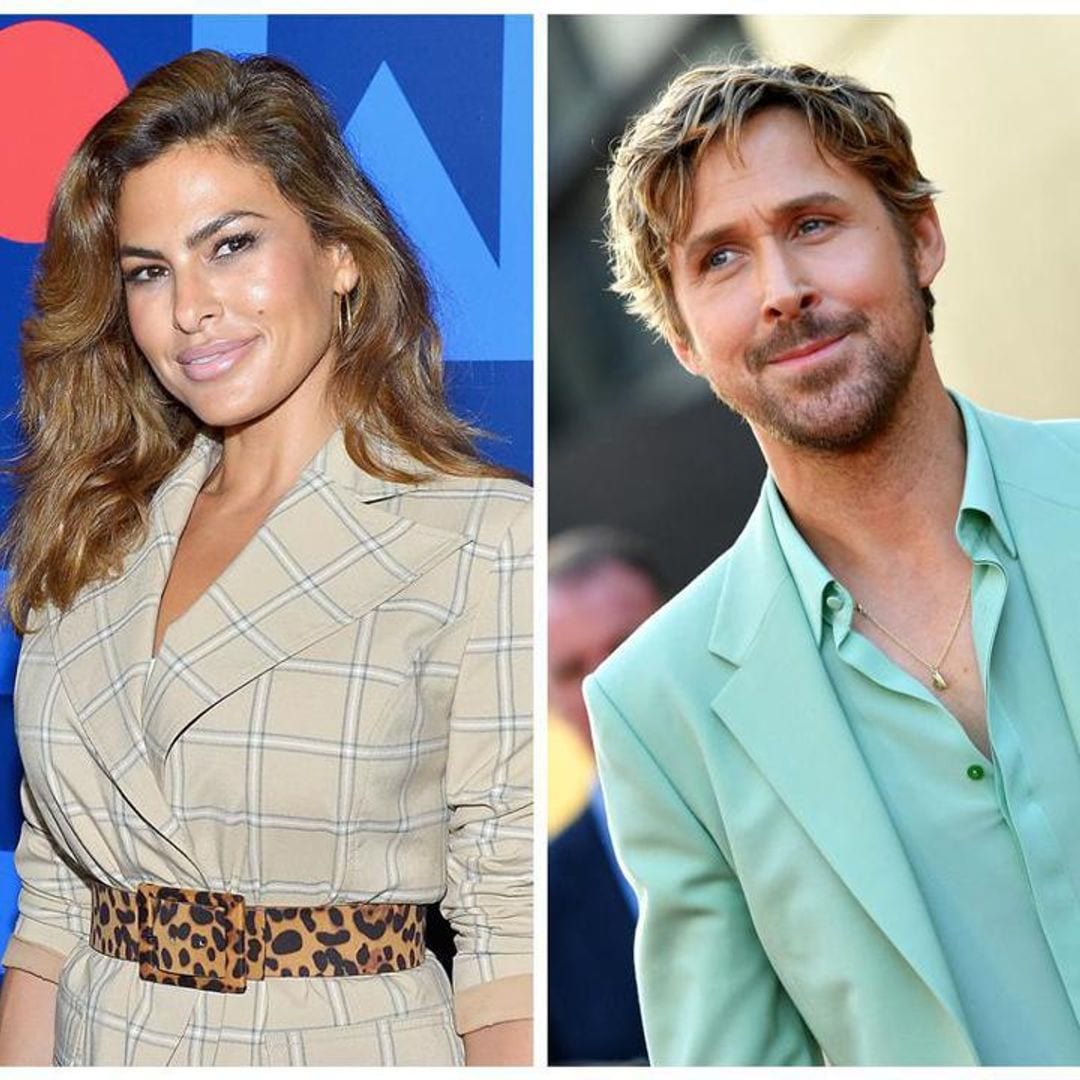 Eva Mendes and Ryan Gosling wear matching metallic ensembles: ‘Together at last’