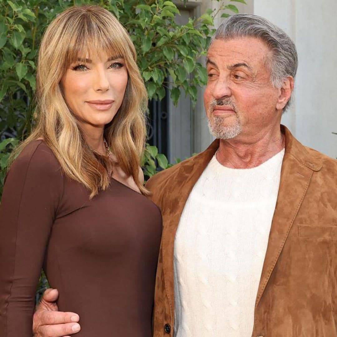 Sylvester Stallone and Jennifer Flavin are all smiles with their daughters at Ralph Lauren show