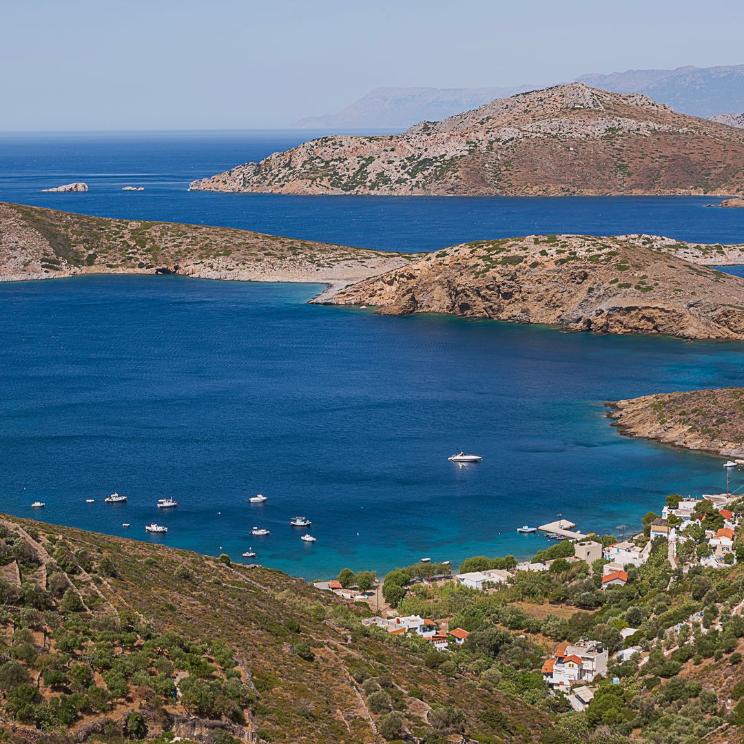 Landscape with the coastlane of Ikaria island
