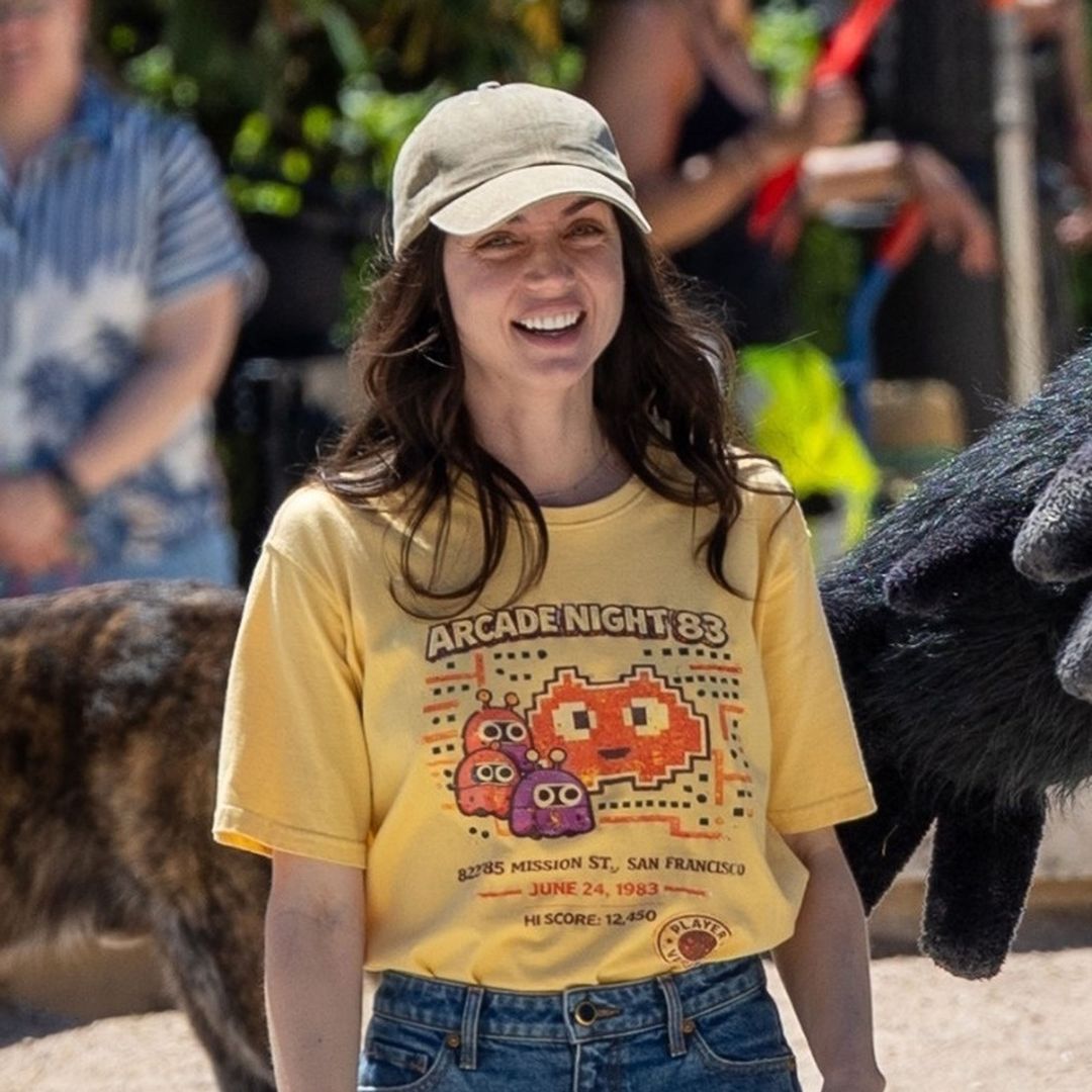 Ana de Armas captured alongside giant gorilla character while filming mystery scenes