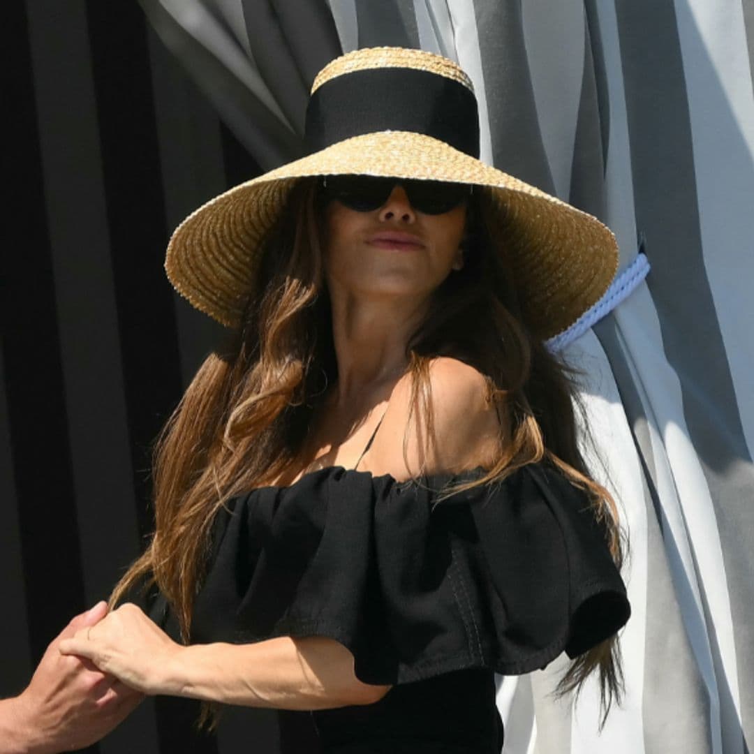 Lauren Sánchez Bezos and Leonardo DiCaprio's girlfriend, Vittoria Ceretti, wear stilettos while walking the rocky Ibiza shore