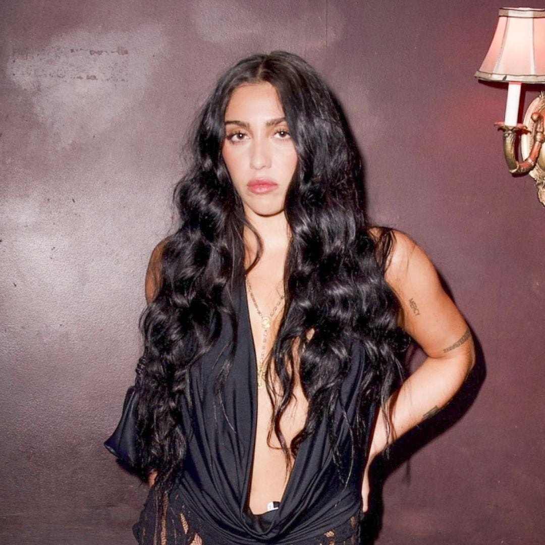 Lourdes Leon poses in sheer, plunging, shredded dress at Studio 54 revival party in NYC