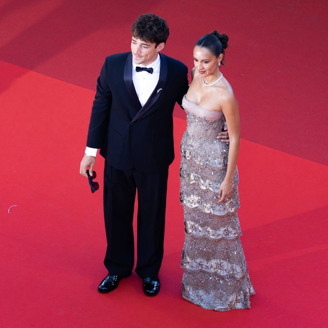 Alexandra Saint-Mleux and Charles Leclerc make their first appearance as newlyweds in Cannes