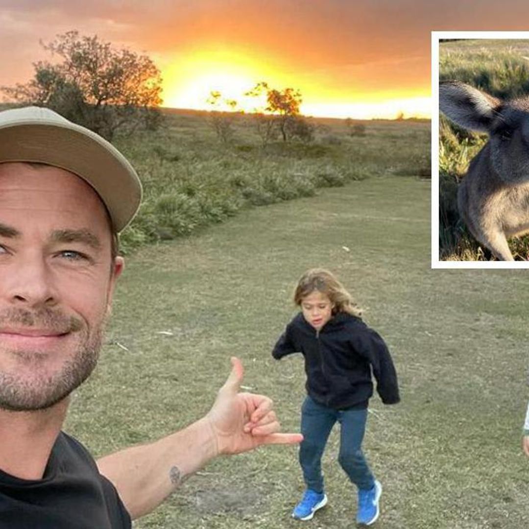 Chris Hemsworth has an epic camping trip with his boys and wrestles kangaroos