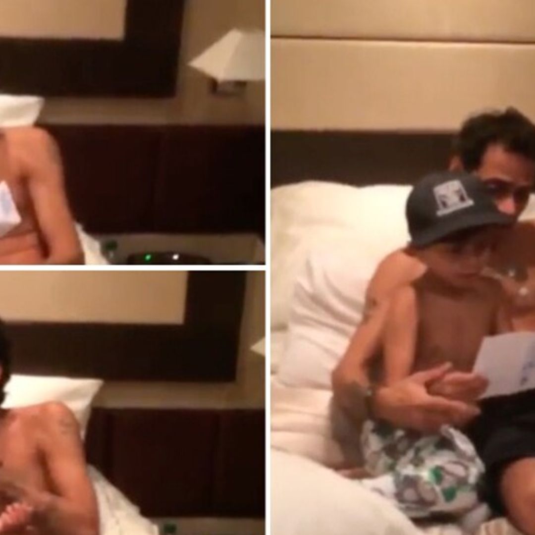 Throwback! See the sweet message Marc Anthony's son had for Marc on Father's Day