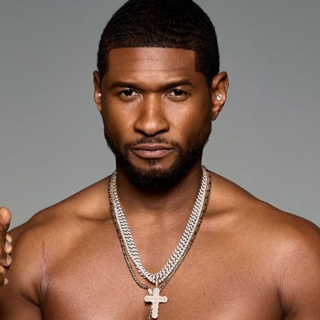 Usher poses in his underwear ahead of Super Bowl performance