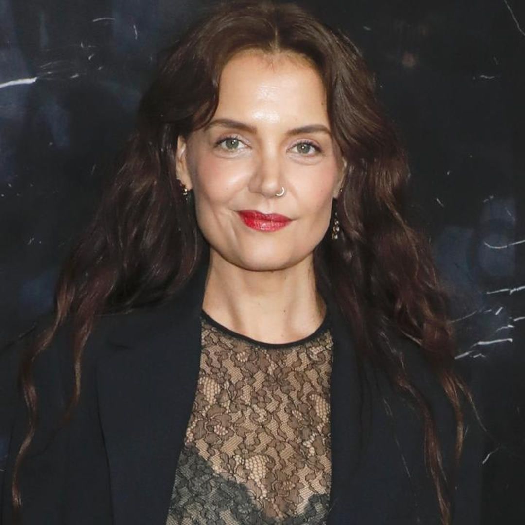 Katie Holmes steps out in sheer dress and lingerie set for New York Fashion Week
