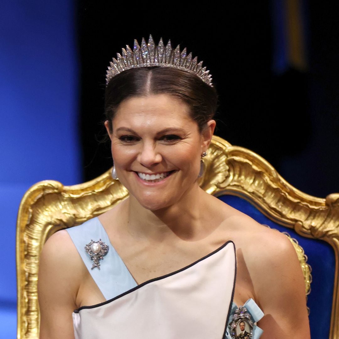 Crown Princess Victoria wears her mother Queen Silvia’s 1994 Nobel dress at the 2025 ceremony