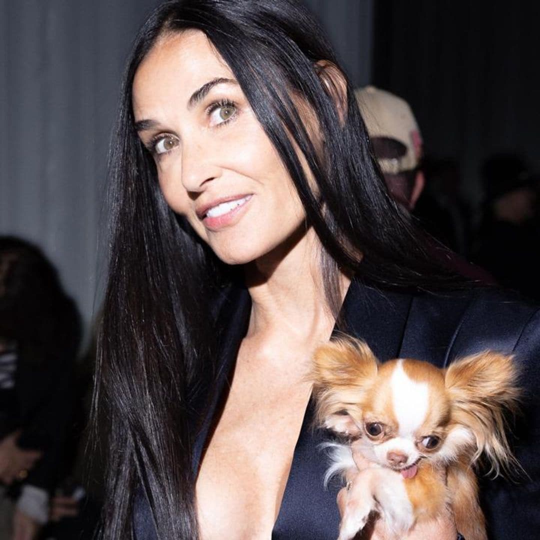 Demi Moore wears sheer ensemble and suffers wardrobe malfunction at Paris Fashion Week