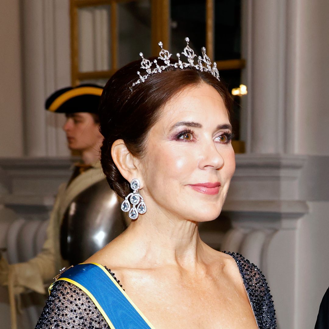 Queen Mary is pretty in pink with surprising tiara and romantic beauty look at royal wedding