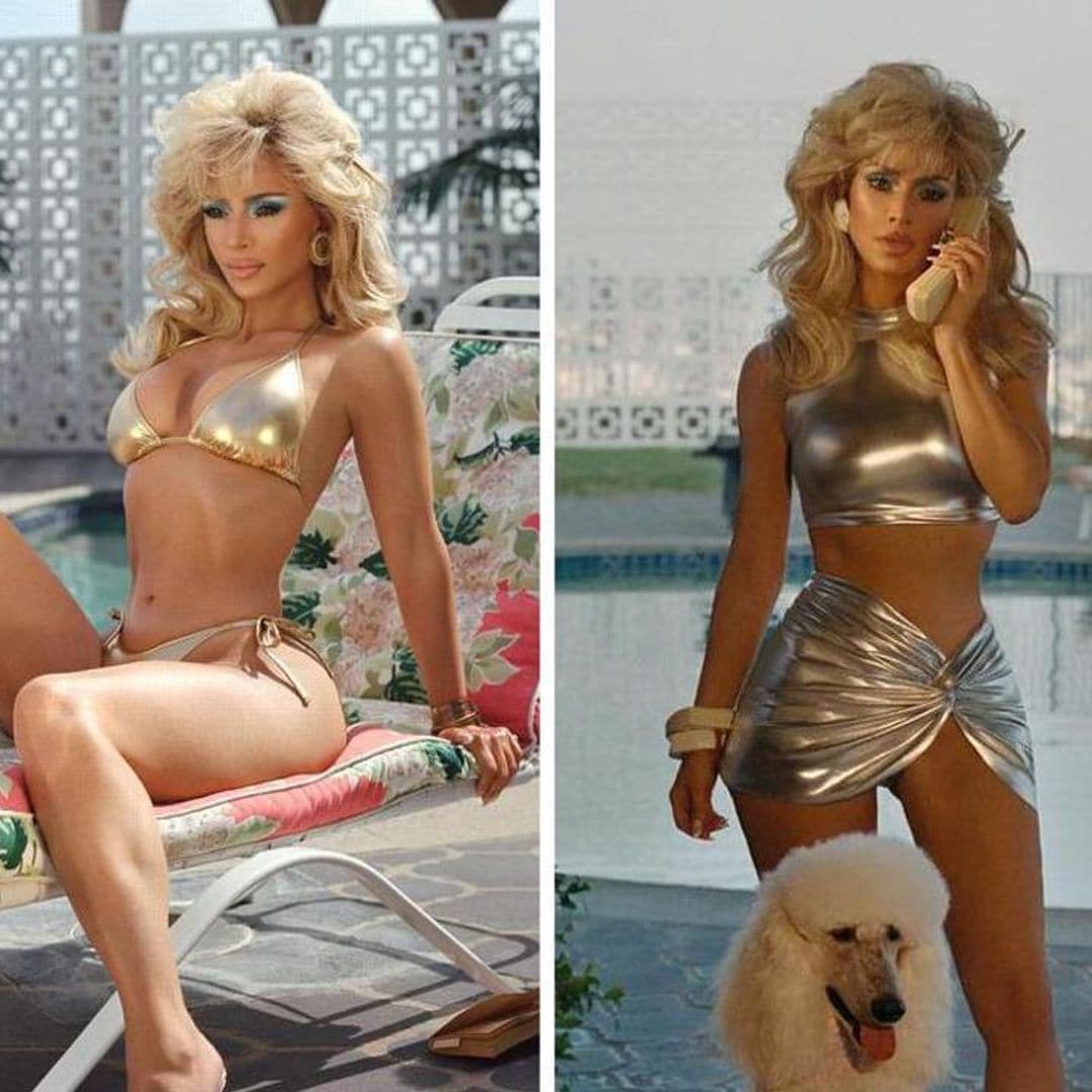 Kim Kardashian looks unrecognizable with a blonde mullet in ‘80s-inspired Skims shoot