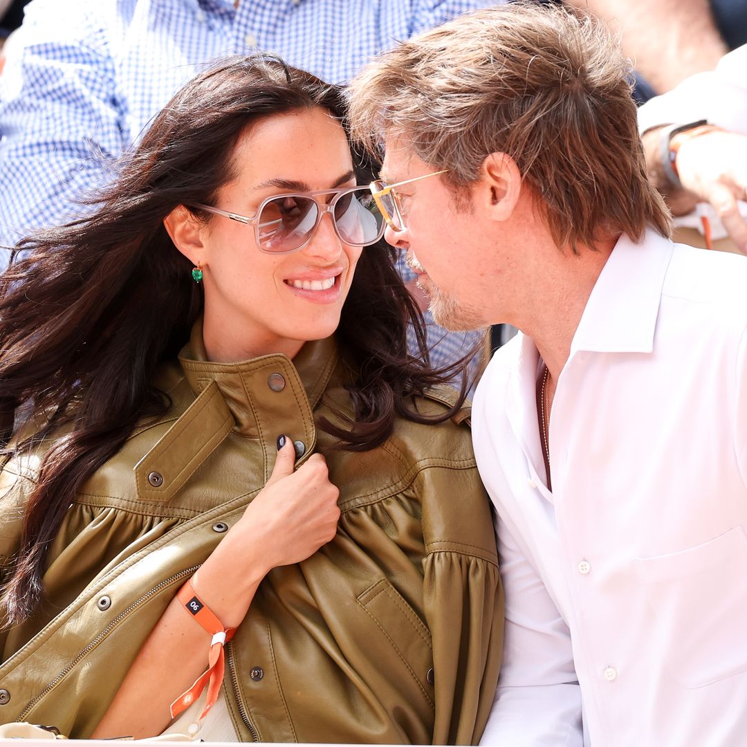 Brad Pitt's girlfriend Inés de Ramón turns heads in plunging halter top and white lace-up jeans