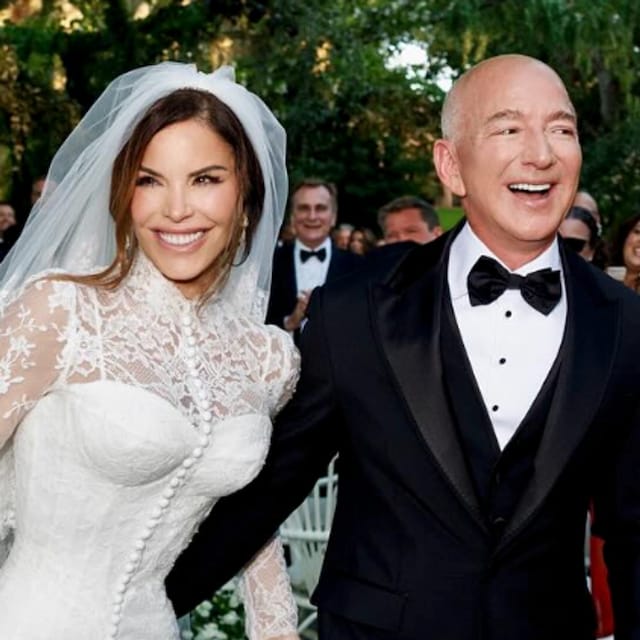 Lauren Sánchez becomes Mrs. Bezos, channeling Sophia Loren in lace wedding dress