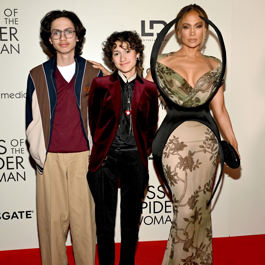 Jennifer Lopez and Marc Anthony’s kids proudly pose next to their mom at the premiere of 'Kiss of the Spider Woman'
