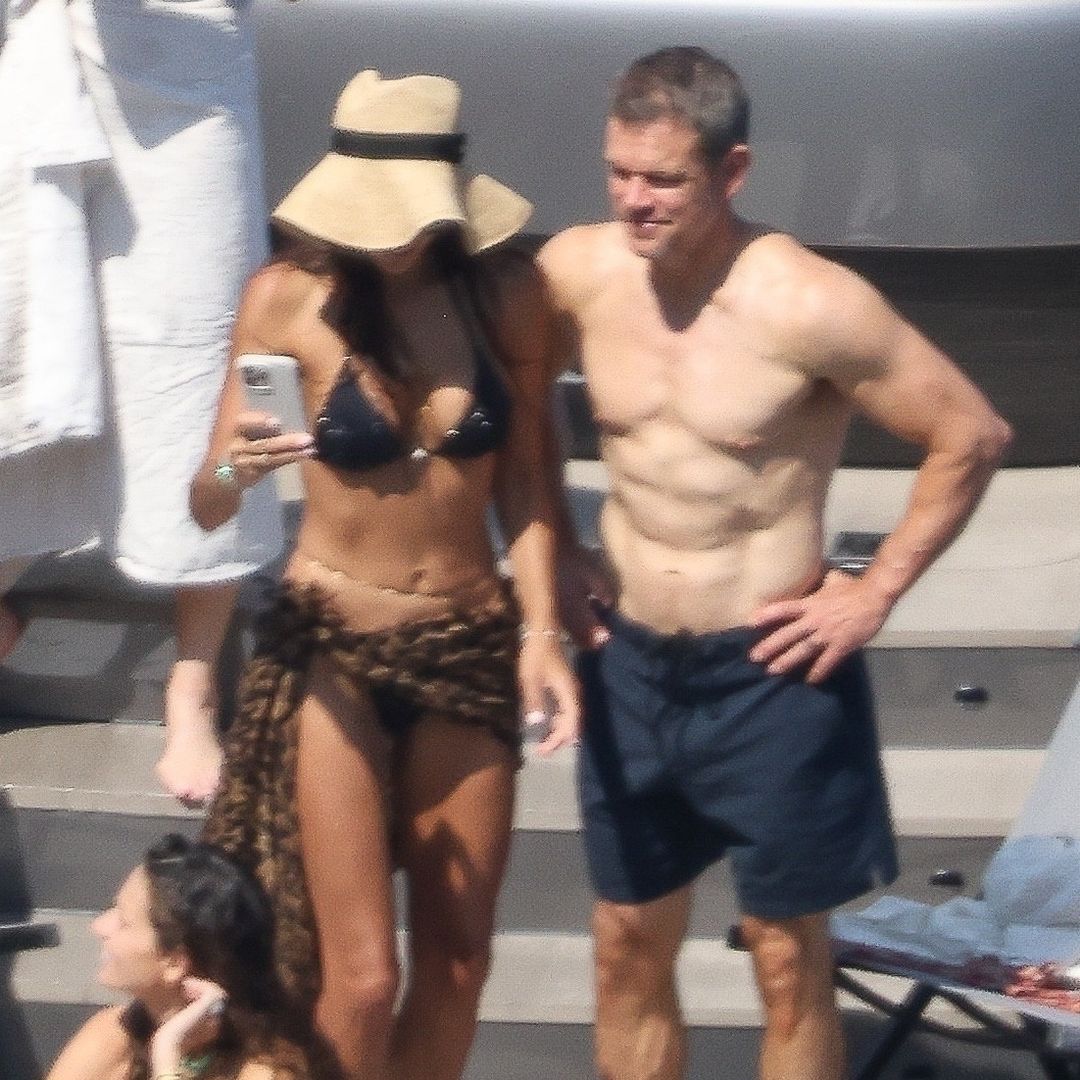 Matt Damon and his wife Luciana Barroso flaunt their svelte figures in Ibiza