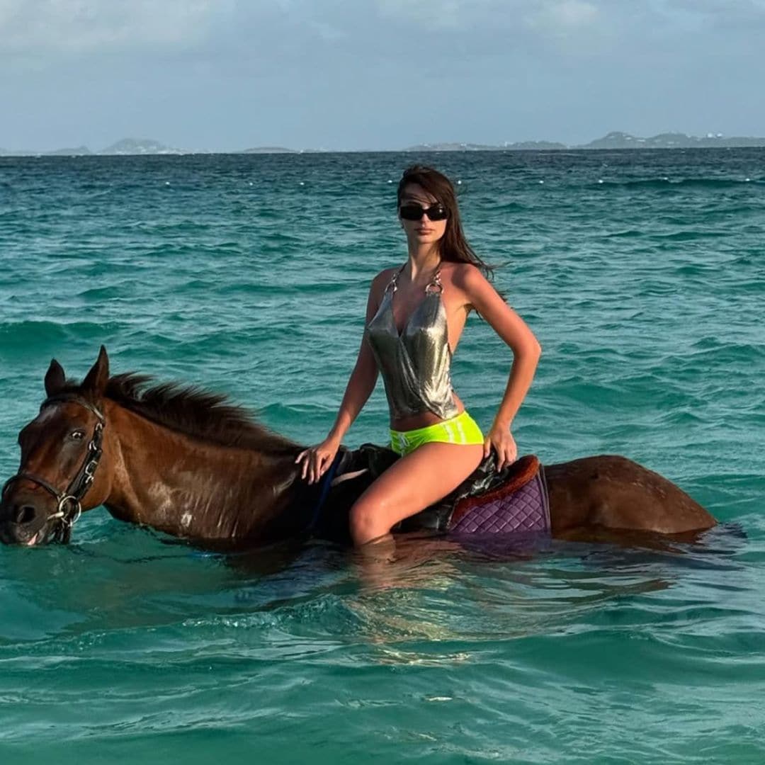 Emily Ratajkowski channels Kate Moss in a tiny Burberry bikini on a luxe Anguilla getaway